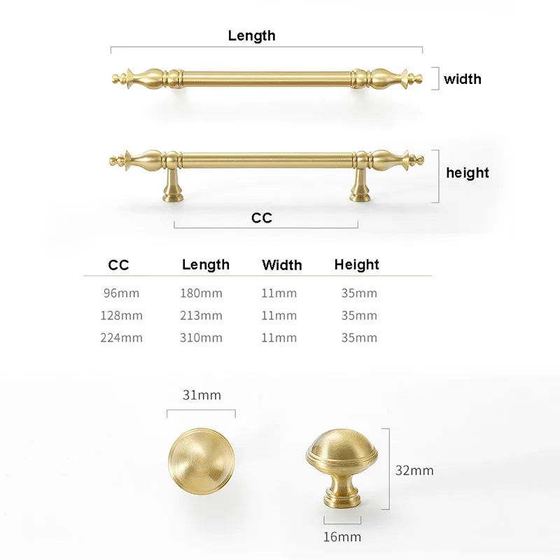 Chrome Brass Polished Gold Furniture Handle Modern Cabinet Pulls Wardrobe Cupboard Drawer Bar Knobs