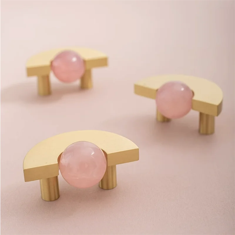 Solid Brass Acrylic Cabinet Handles and Knobs – Elegant Pulls for Drawers, Dressers, and Bathroom Furniture