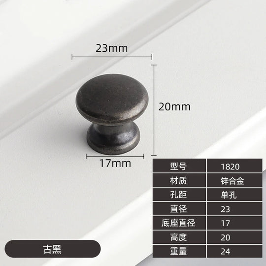 Modern Zinc Alloy Drawer Knobs - Single Hole Cabinet Handles for Dresser and Shoe Cabinets