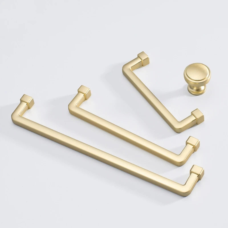 Modern European Gold and Gray Cabinet Handles - Zinc Alloy Drawer Knobs and Door Pulls for Furniture