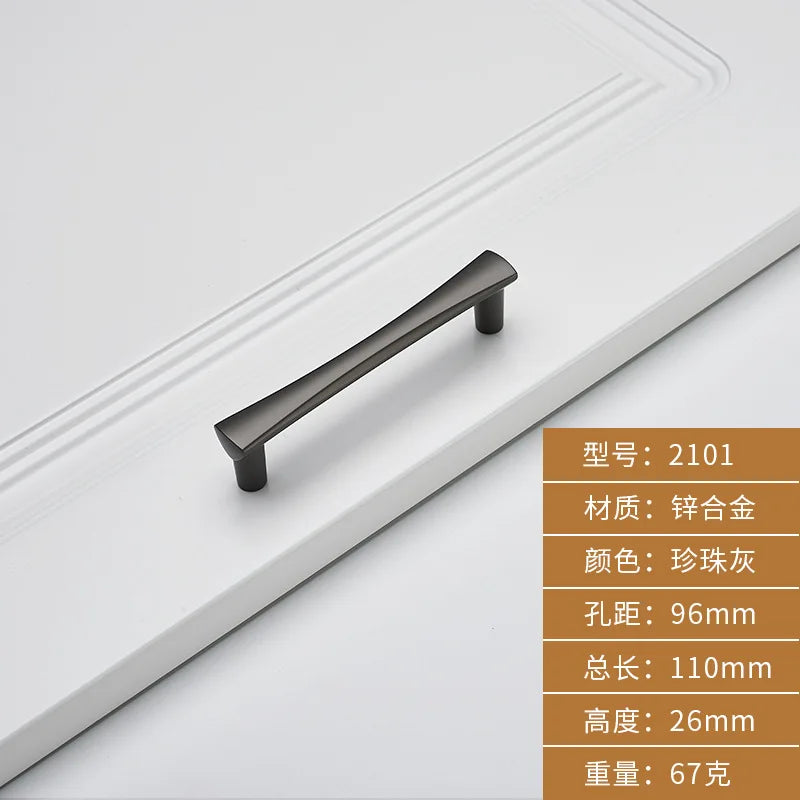 Brushed Zinc Alloy Door Handle – Simple Single Hole Design