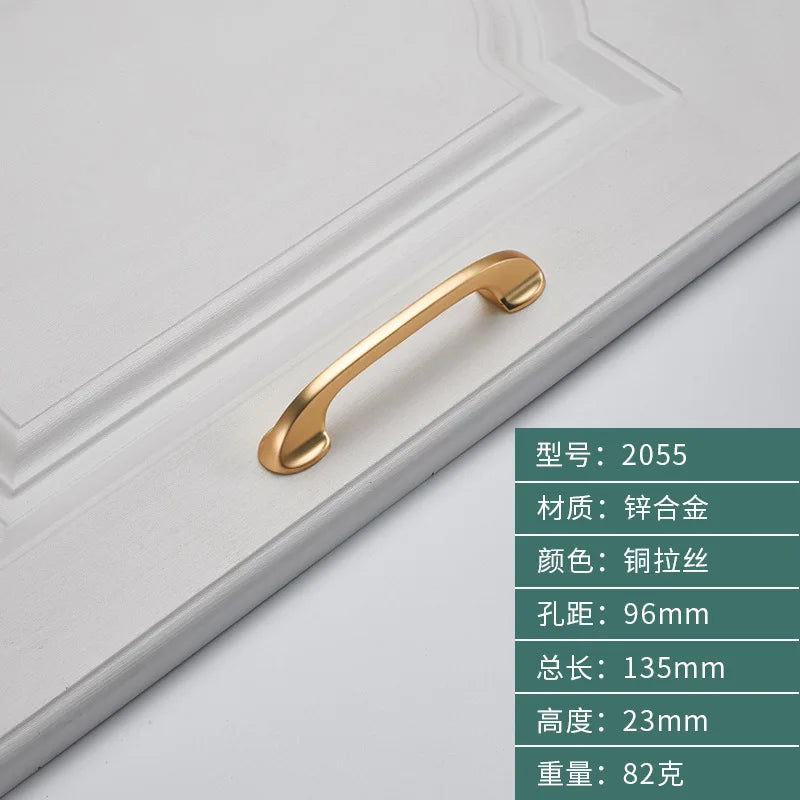 Minimalist Zinc Alloy Cabinet Handles - American Style Drawer Knobs for Wardrobes and Furniture