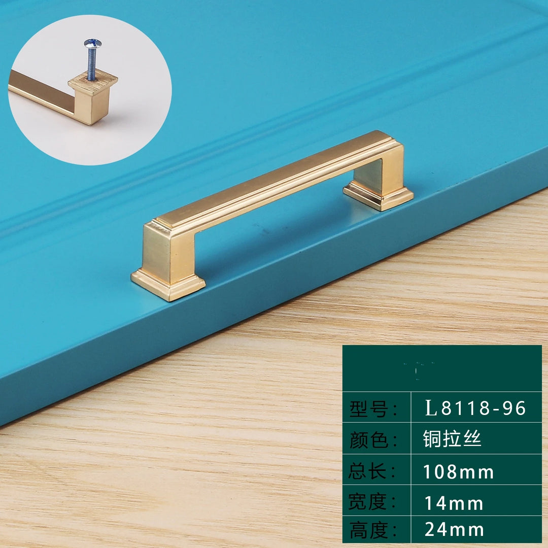 Light Luxury Bronze Cabinet Handles - Modern Drawer Pulls for Wardrobe and Kitchen Furniture