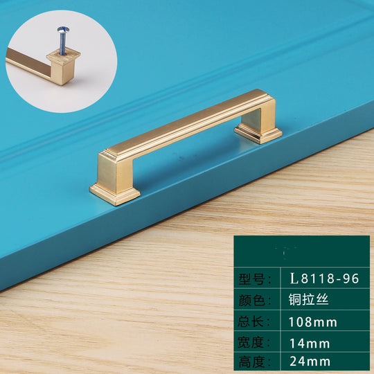 Light Luxury Bronze Cabinet Handles - Modern Drawer Pulls for Wardrobe and Kitchen Furniture