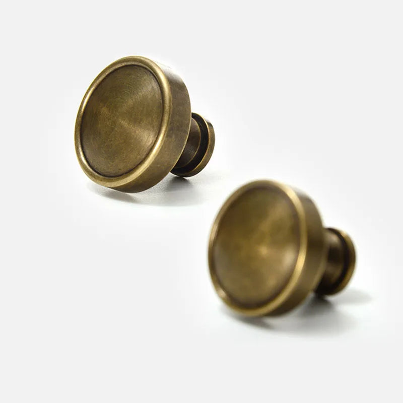 Antique Brass Round Cabinet Knobs – Vintage Drawer, Wardrobe, and Cupboard Pulls