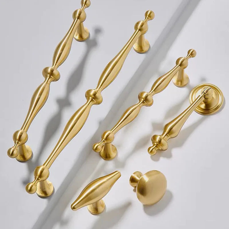 New Brass Cabinet Handles – Modern T-Bar Pulls and Drawer Knobs for Kitchen and Wardrobe