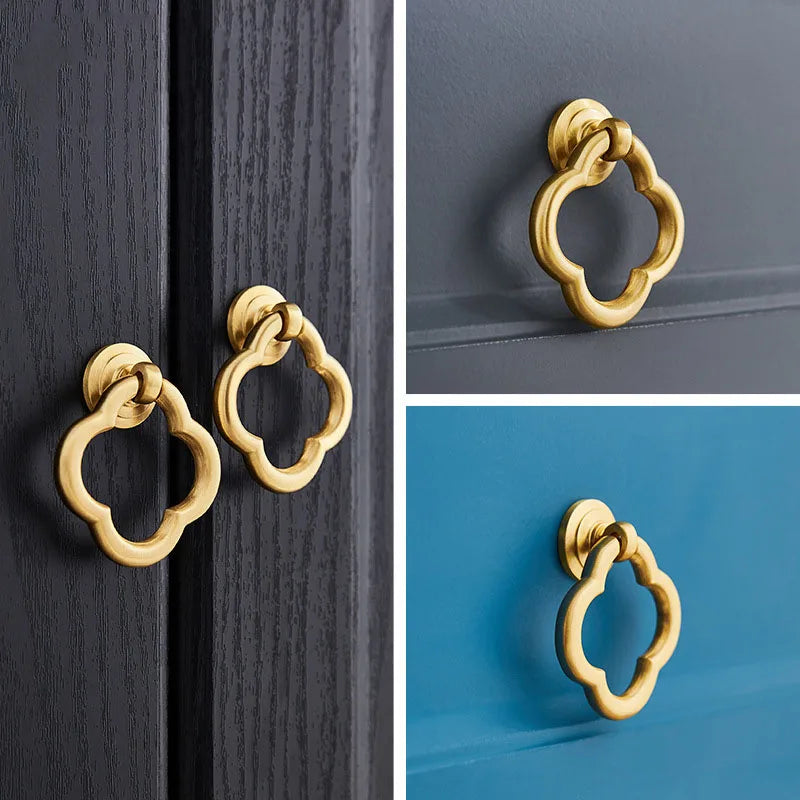 2pcs Brass Dropping Handles – Modern Cabinet and Wardrobe Drawer Pulls