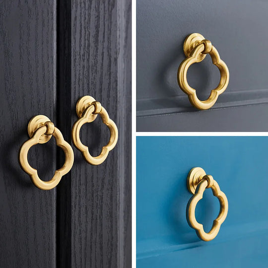 2pcs Brass Dropping Handles – Modern Cabinet and Wardrobe Drawer Pulls