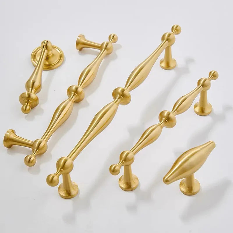 New Brass Cabinet Handles – Modern T-Bar Pulls and Drawer Knobs for Kitchen and Wardrobe