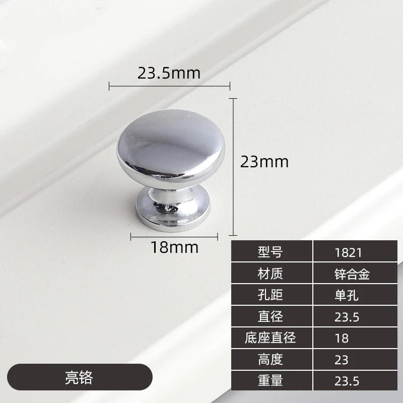 Modern Zinc Alloy Drawer Knobs - Single Hole Cabinet Handles for Dresser and Shoe Cabinets