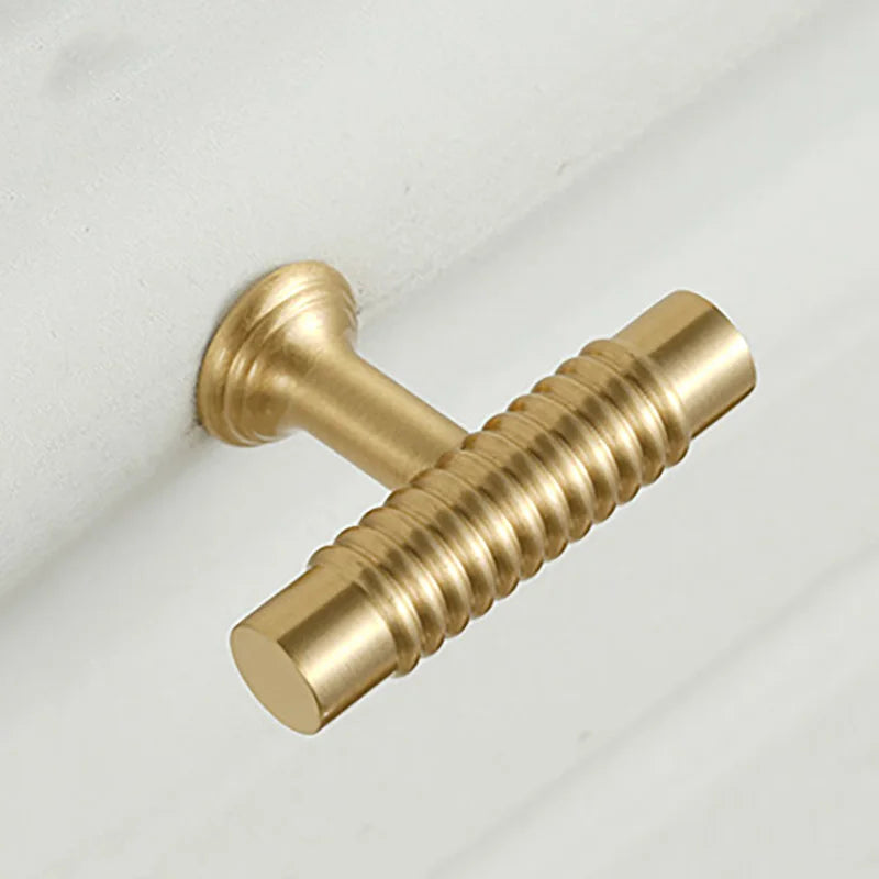 Textured Brass Handles – Golden Cabinet Pulls and Wardrobe Bar Handles (50mm-300mm)