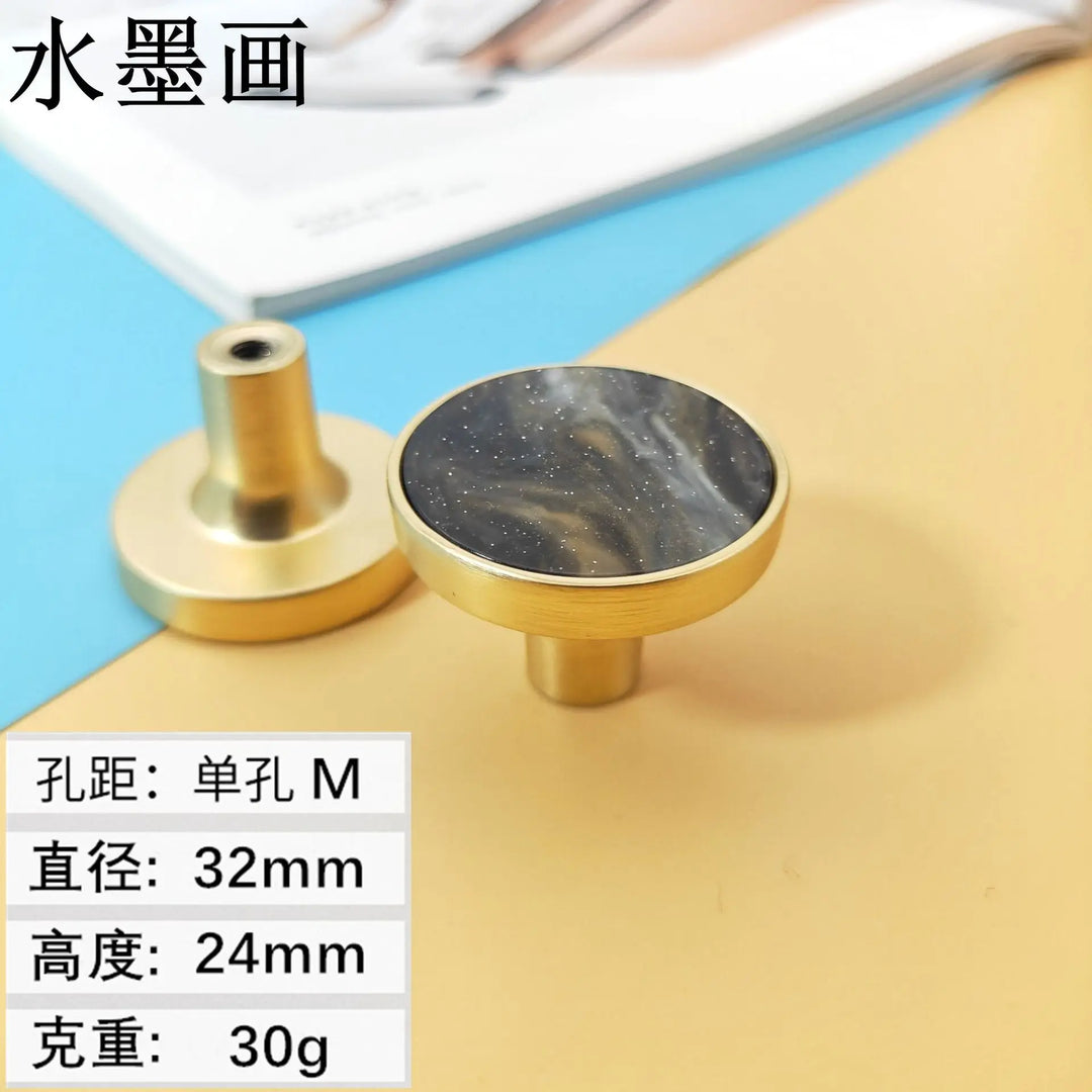 High-Grade Shell Single Hole Cabinet Handles - Creative Gold Drawer Knobs and Multipurpose Wall Hooks