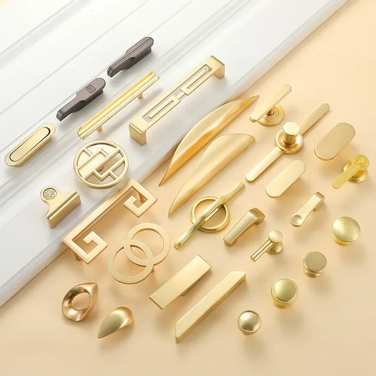 Modern Gold Kitchen Cupboard Drawer Handles – Chinese Style Decorative Knobs