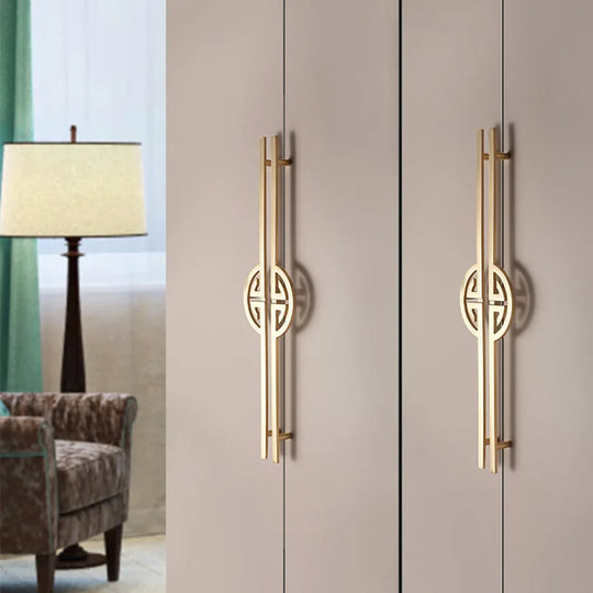 New Chinese-Style Zinc Alloy Cabinet Handles – Elegant Gold Pulls for Wardrobes, Drawers, and Cupboards