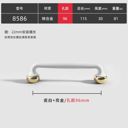 Modern Double-Color Cabinet Handles - Zinc Alloy Drawer Pulls for Cupboards and Furniture