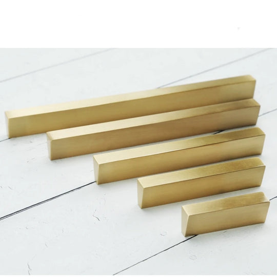 Brass Trapezoidal Cabinet Handles - High-End Golden Drawer Pulls for Wardrobes and Furniture