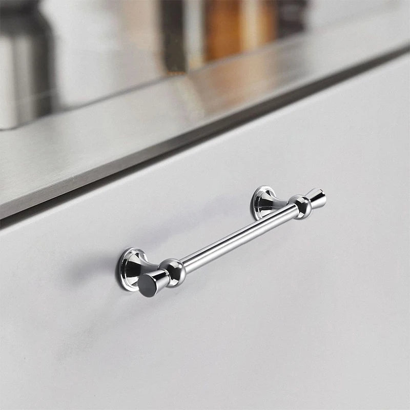 Polished Gold and Silver T-Bar Cabinet Handles – Modern Drawer and Wardrobe Pulls (55mm-220mm)