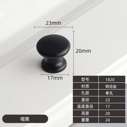 Modern Zinc Alloy Drawer Knobs - Single Hole Cabinet Handles for Dresser and Shoe Cabinets