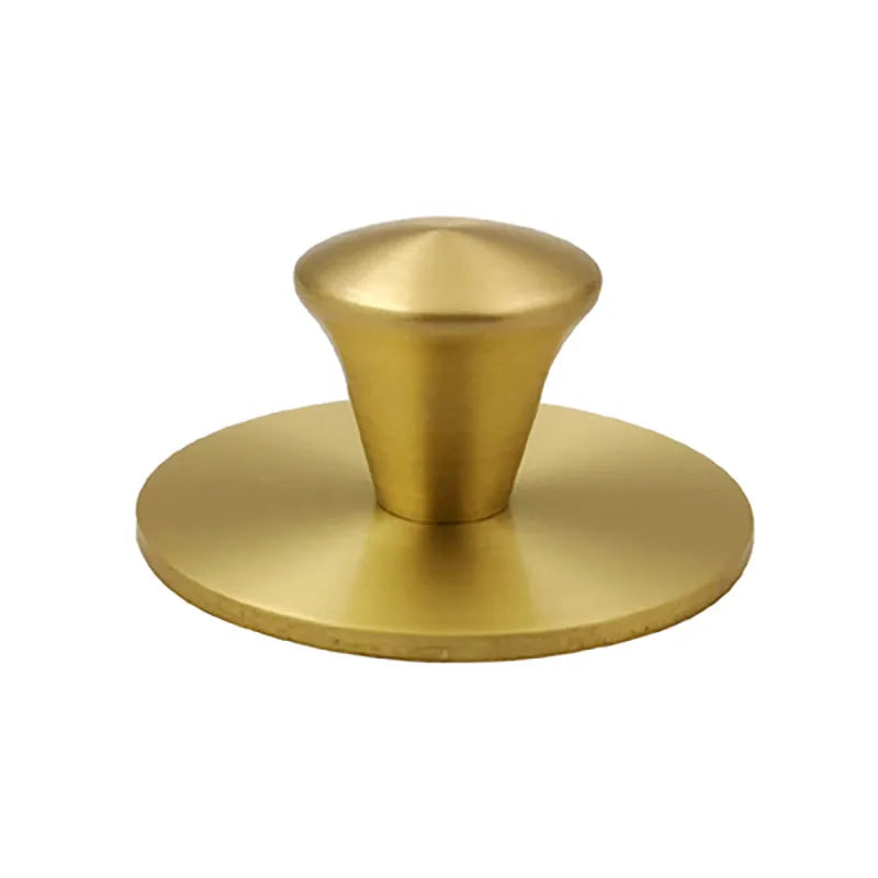 Single Hole Brass Knobs with Round Mat – Gold Cabinet and Drawer Pulls for Furniture (21mm/25mm)