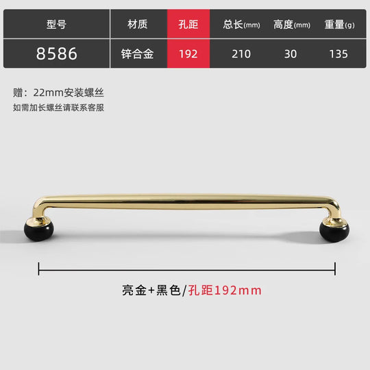 Modern Double-Color Cabinet Handles - Zinc Alloy Drawer Pulls for Cupboards and Furniture