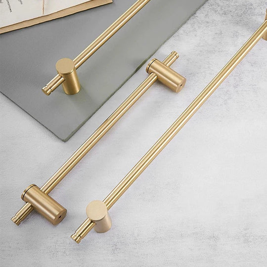 Long Gold and Black Brass Cabinet Handles – Adjustable Drawer Bar and Glass Door Pulls (265mm-1000mm)