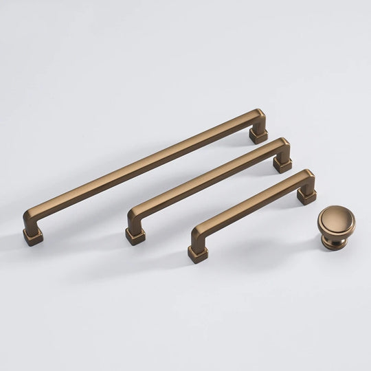 Modern European Gold and Gray Cabinet Handles - Zinc Alloy Drawer Knobs and Door Pulls for Furniture