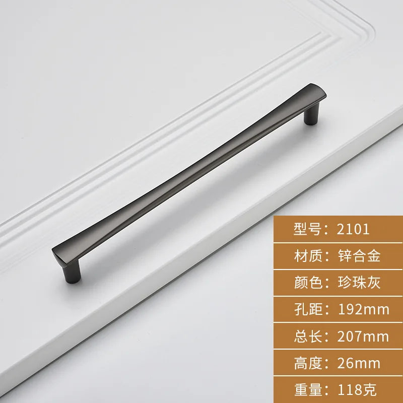 Brushed Zinc Alloy Door Handle – Simple Single Hole Design