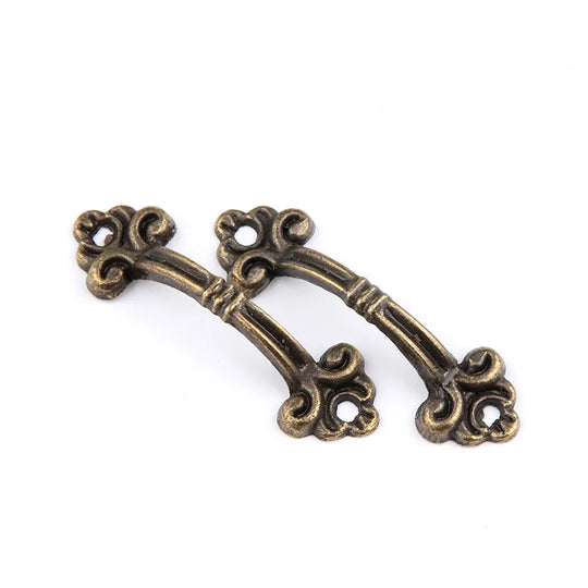 10pcs Antique Zinc Alloy Drawer Handles – Vintage Chinese Style