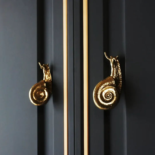 Brass Snail-Shaped Drawer Handle –  Cabinet, Wardrobe, and Dresser Pulls