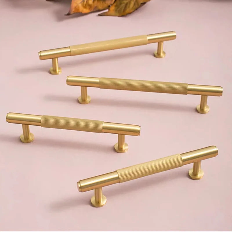 American Style Brass Cabinet Handles – Light Luxury Extended Wardrobe Door Pulls