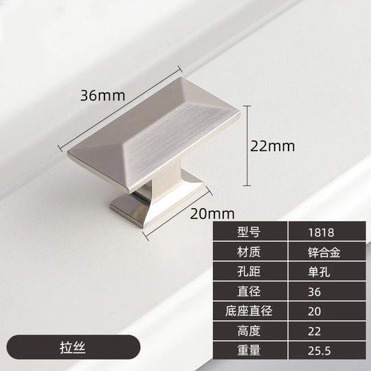 Modern Zinc Alloy Drawer Knobs - Single Hole Cabinet Handles for Dresser and Shoe Cabinets