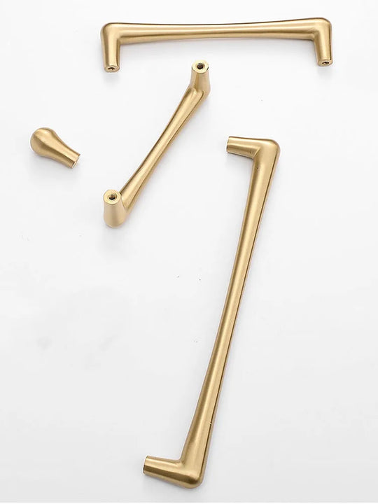 Solid Brass Cabinet Handles – Satin Brass Gold Bar Pulls and Knobs for Drawers and Wardrobes