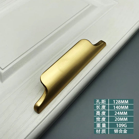 Luxury Zinc Alloy Curved Cabinet Handles - Modern Drawer Pulls for Wardrobes and Shoe Cabinets