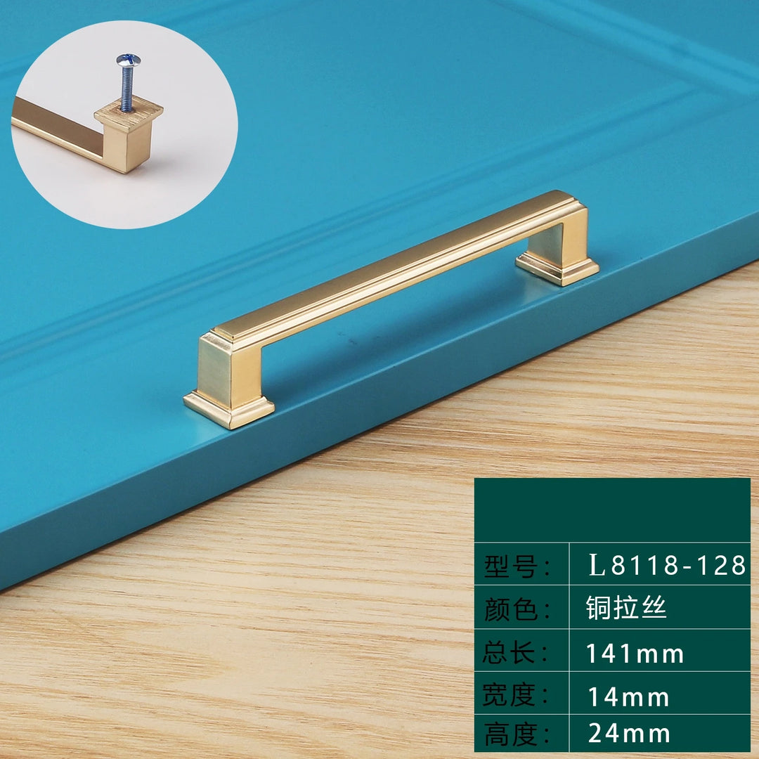 Light Luxury Bronze Cabinet Handles - Modern Drawer Pulls for Wardrobe and Kitchen Furniture