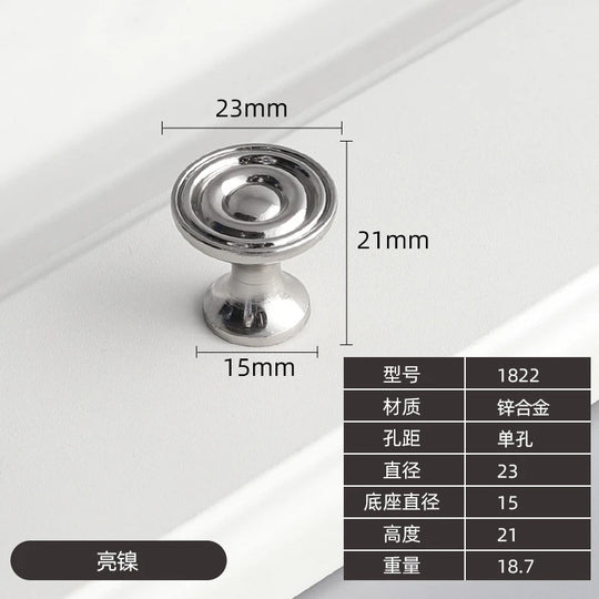 Modern Zinc Alloy Drawer Knobs - Single Hole Cabinet Handles for Dresser and Shoe Cabinets