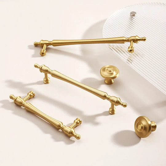 Brass Furniture Handles – French Wardrobe, Cabinet, and Drawer Knobs in Gold