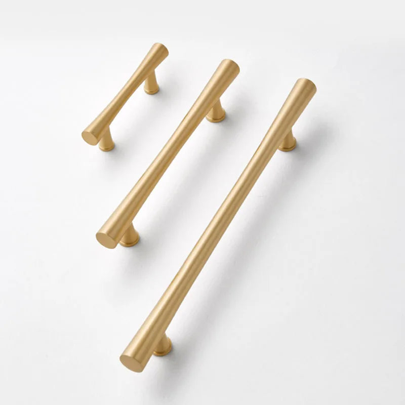 Gold Brass Dresser Handles – Modern Cabinet Pulls and Drawer Knobs for Kitchen and Furniture