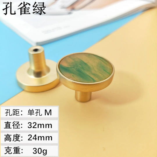 High-Grade Shell Single Hole Cabinet Handles - Creative Gold Drawer Knobs and Multipurpose Wall Hooks