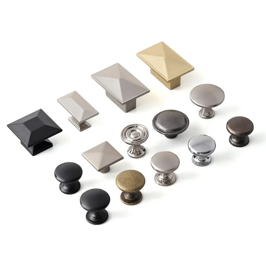 Modern Zinc Alloy Drawer Knobs - Single Hole Cabinet Handles for Dresser and Shoe Cabinets