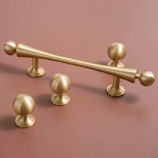 Gold Brass Cabinet Handles – Furniture Bar Pulls and Wardrobe Knobs for Kitchen Doors