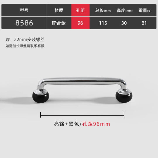 Modern Double-Color Cabinet Handles - Zinc Alloy Drawer Pulls for Cupboards and Furniture