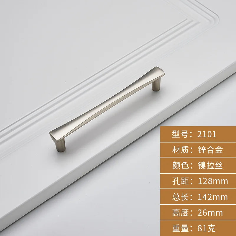 Brushed Zinc Alloy Door Handle – Simple Single Hole Design