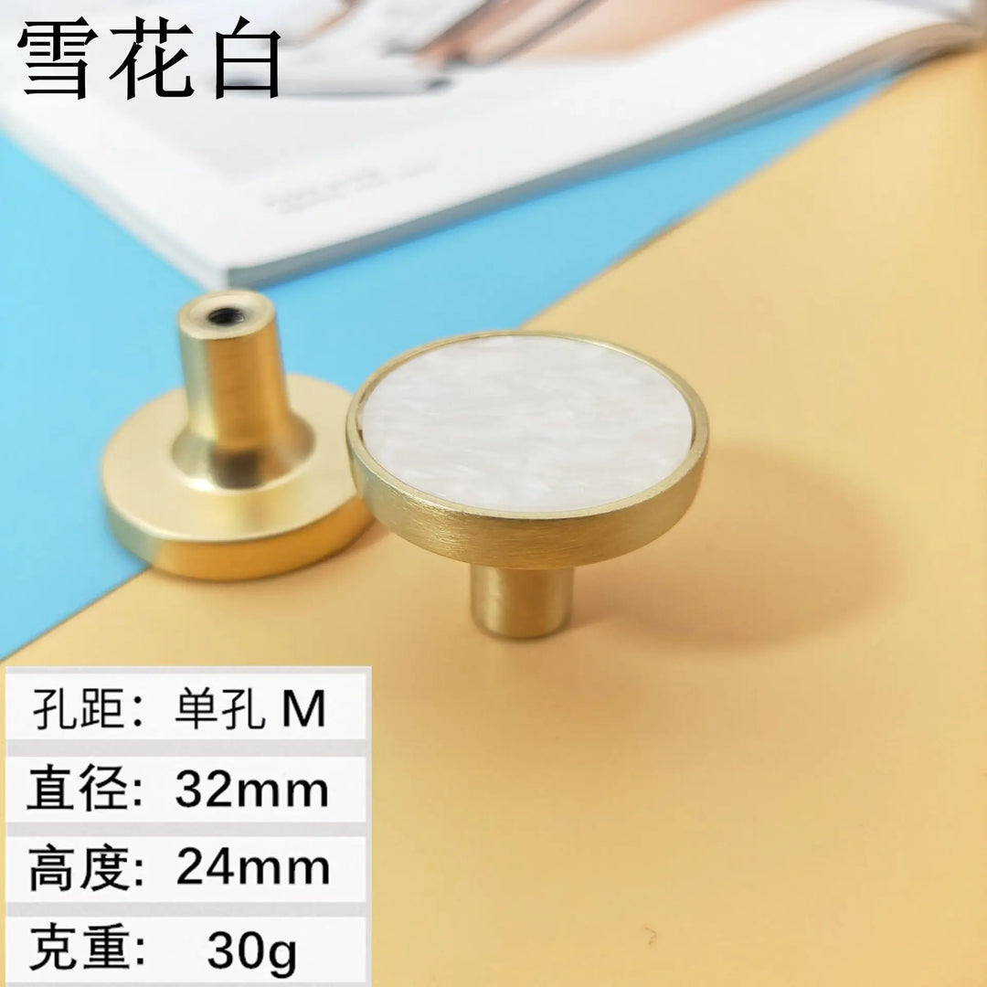 High-Grade Shell Single Hole Cabinet Handles - Creative Gold Drawer Knobs and Multipurpose Wall Hooks