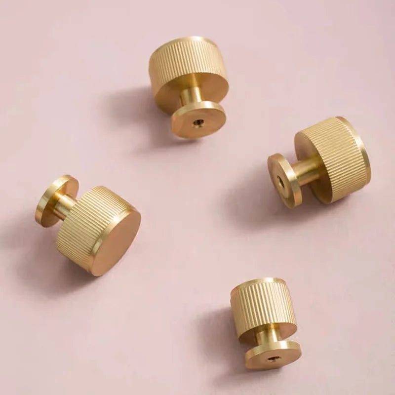 Brass Cabinet Knobs and Knurled T-Bar Handles – Modern Drawer and Furniture Hardware