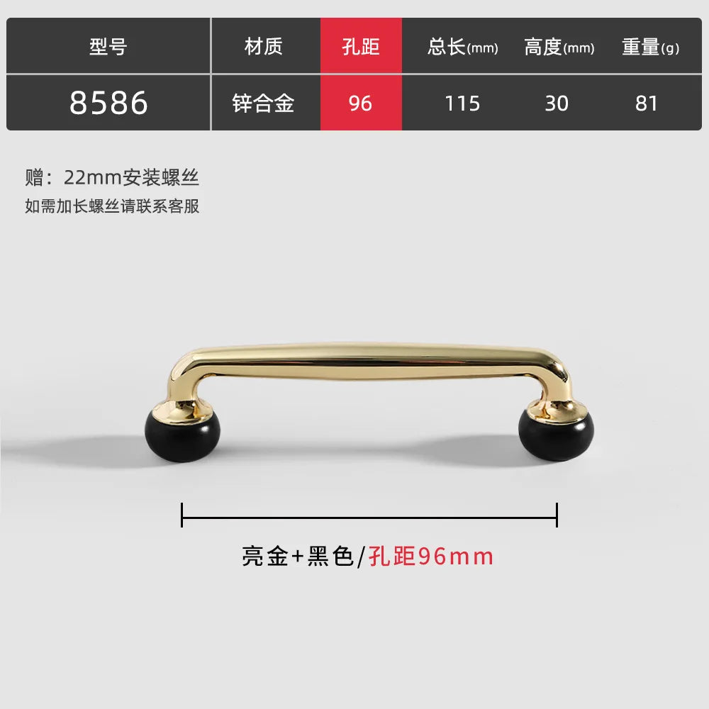 Modern Double-Color Cabinet Handles - Zinc Alloy Drawer Pulls for Cupboards and Furniture