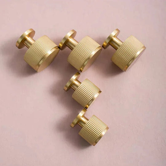 Brass Cabinet Knobs and Knurled T-Bar Handles – Modern Drawer and Furniture Hardware