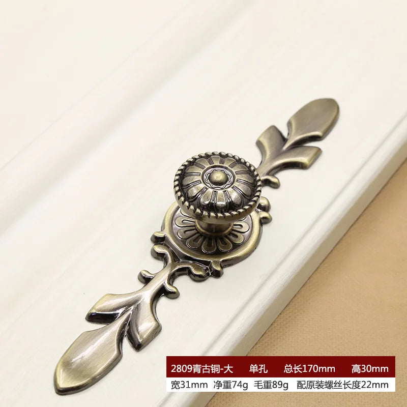 Retro Bronze Cabinet Handles - Antique Metal Kitchen Door Pulls and Wardrobe Knobs, 128mm