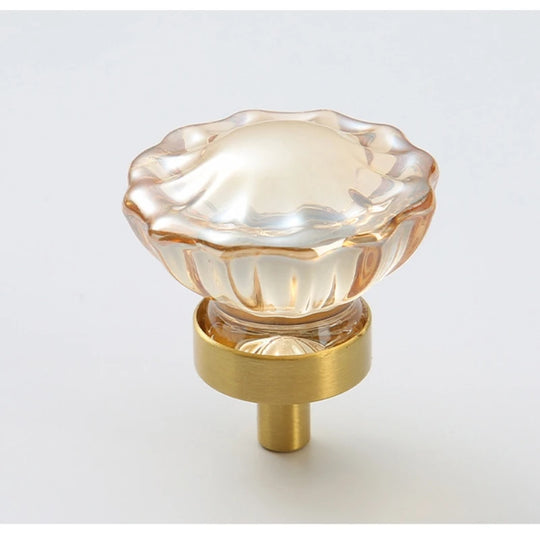 Brass Crystal Cupboard Cabinet Handle Kitchen Drawer Knobs Light Luxury Furniture Hardware Transparent Handle Home Decoration