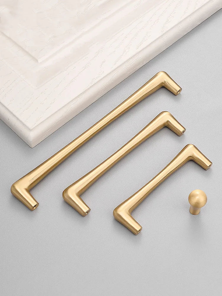 Solid Brass Cabinet Handles – Satin Brass Gold Bar Pulls and Knobs for Drawers and Wardrobes