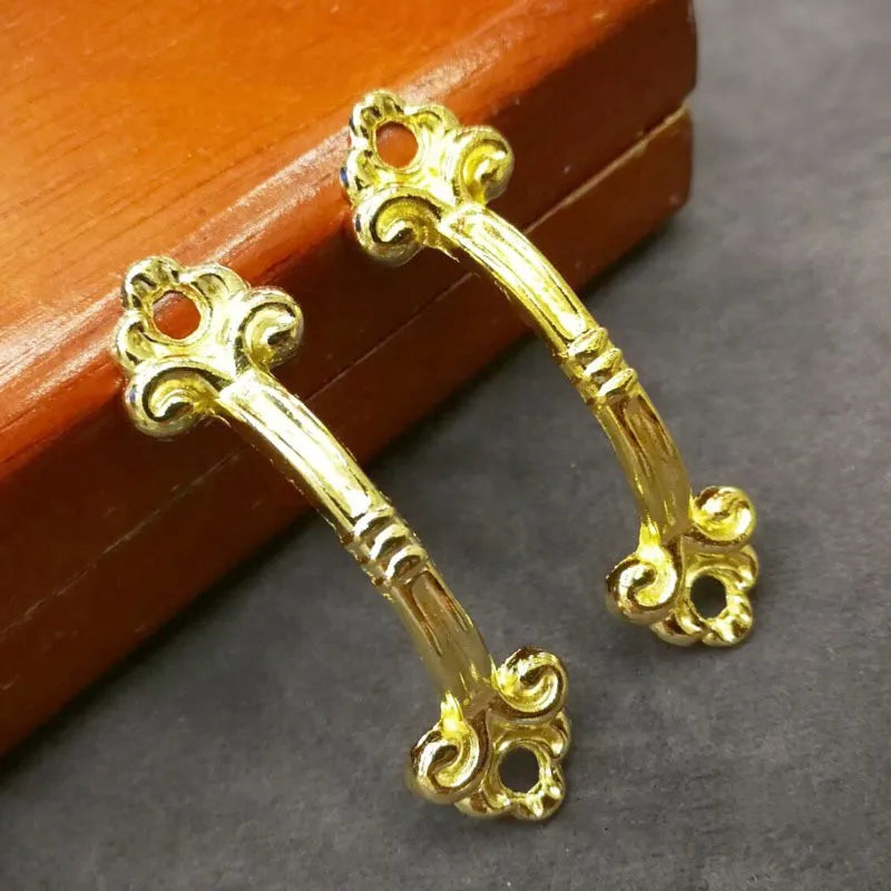 10pcs Antique Zinc Alloy Drawer Handles – Vintage Chinese Style